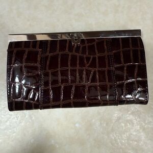 Brown Reptile Wallet Clutch